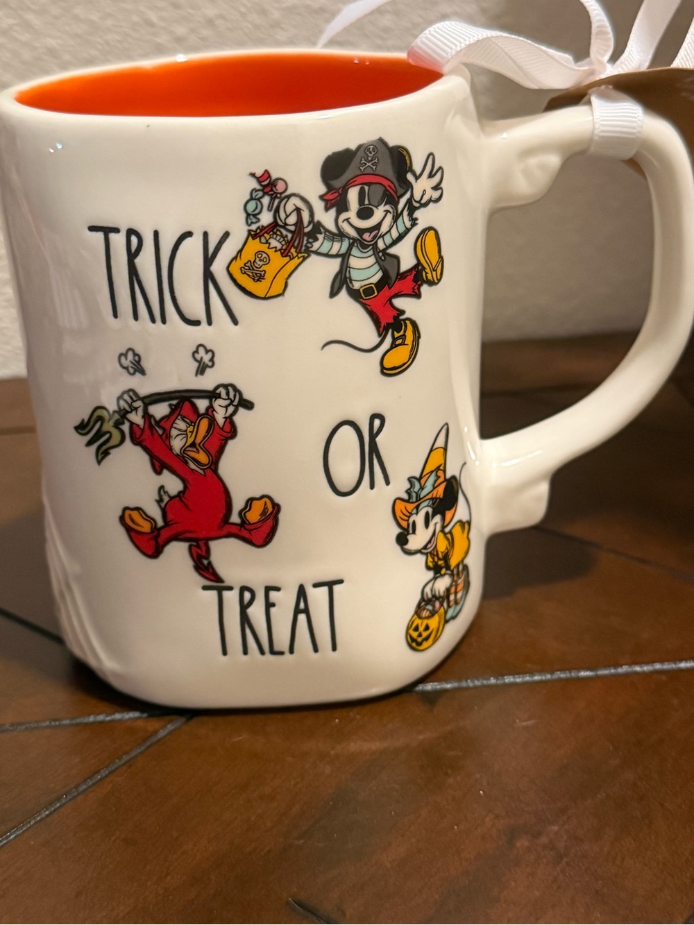 Rae Dunn x Disney Halloween Mug — White & Orange with Mickey and Friends - Picture 5 of 7